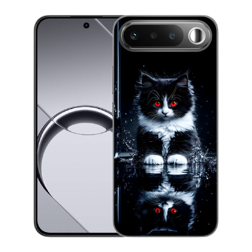 Gélové puzdro mmCase pre Realme 16 5G – čierno-biele mačiatko