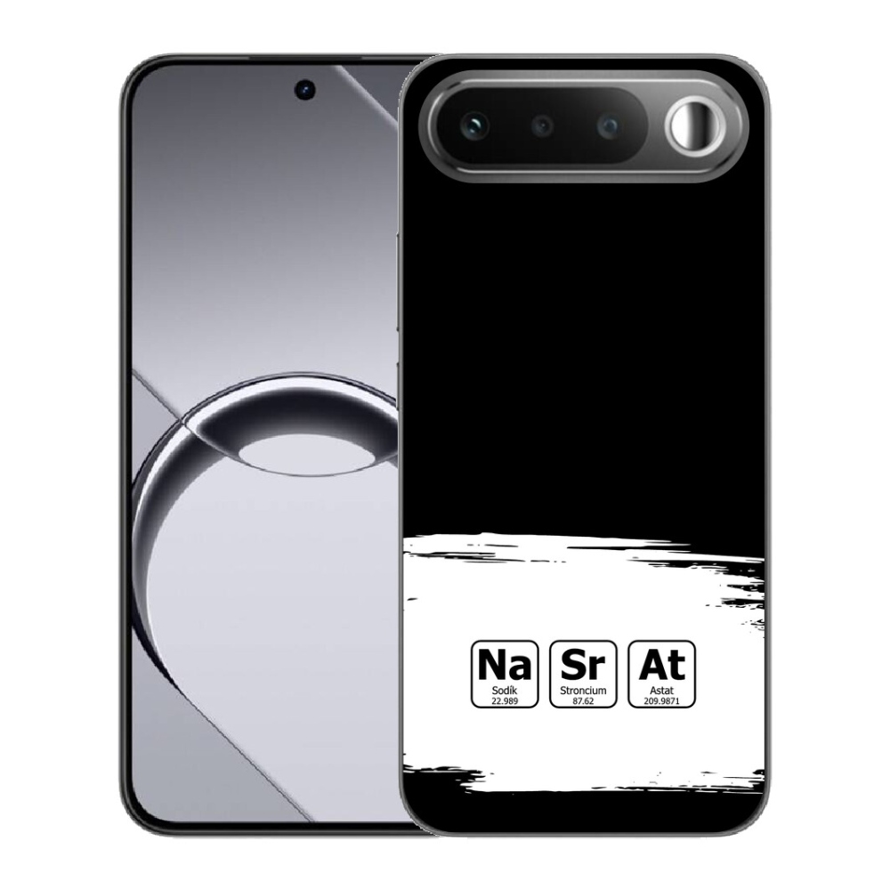 Gélový obal mmCase pre Realme 16 5G – chemické prvky na čierno-bielom pozadí