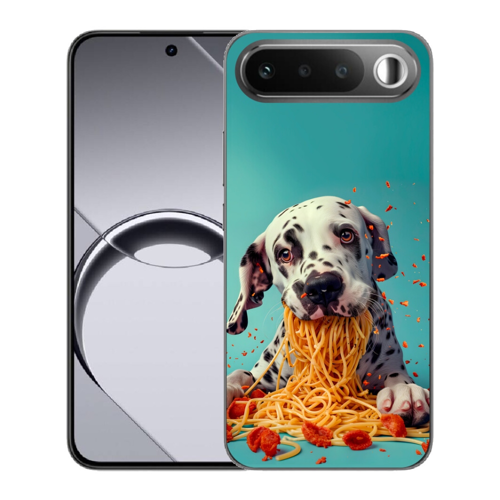 Gélový obal mmCase pre Realme 16 5G – dalmatín a špagety