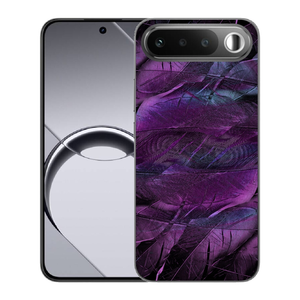 Gélový obal mmCase pre Realme 16 5G – fialové pierka