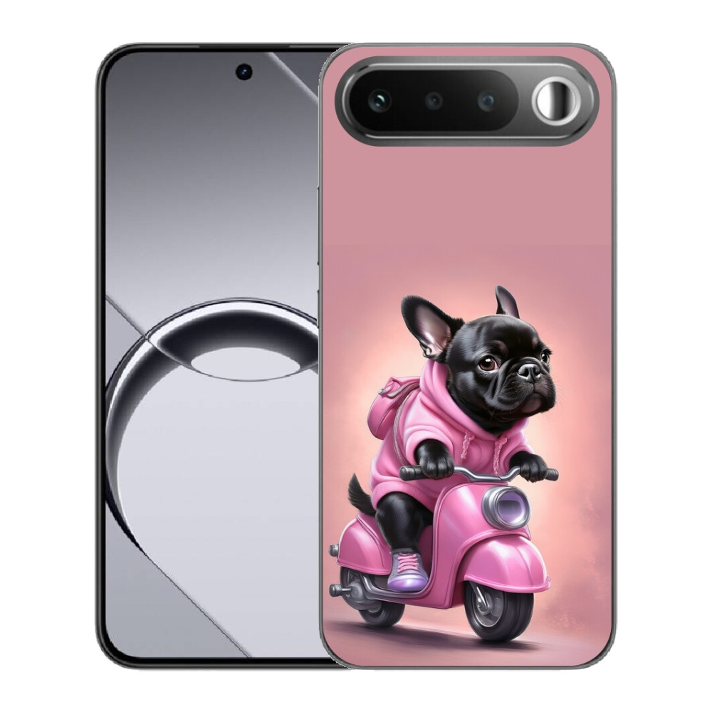 Gélový obal mmCase pre Realme 16 5G – francúzsky buldoček na skútri
