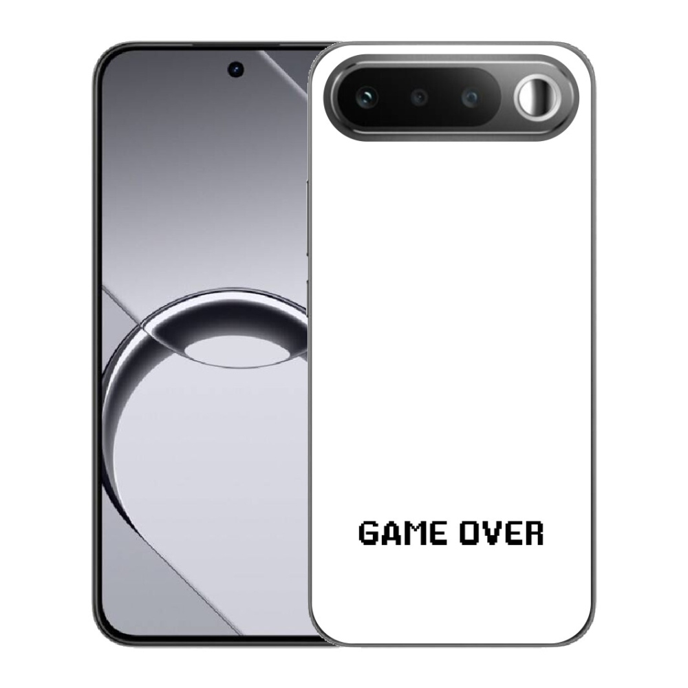Gélový obal mmCase pre Realme 16 5G – „game over“ na bielom pozadí