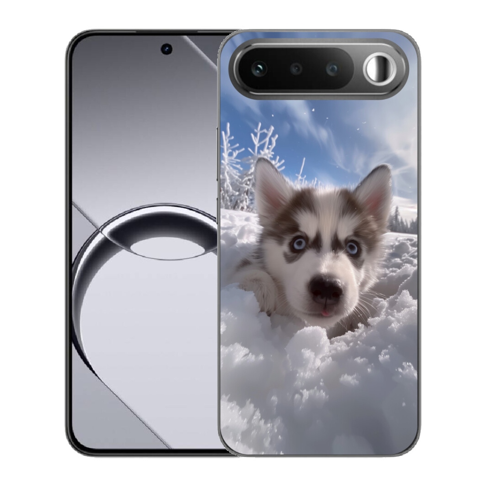 Gélový obal mmCase pre Realme 16 5G – husky v snehu