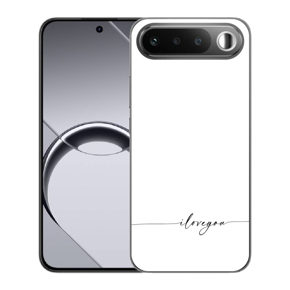 Gélový obal mmCase pre Realme 16 5G – I love you s bielym pozadím