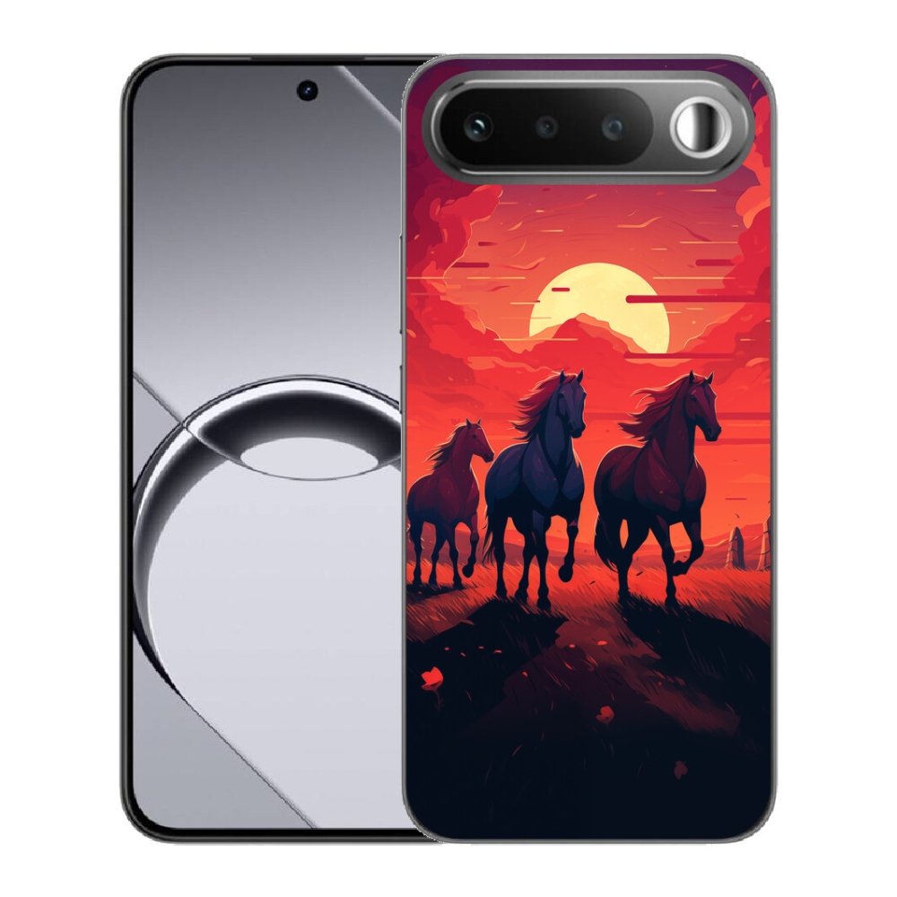 Gélový obal mmCase pre Realme 16 5G – kone a západ slnka