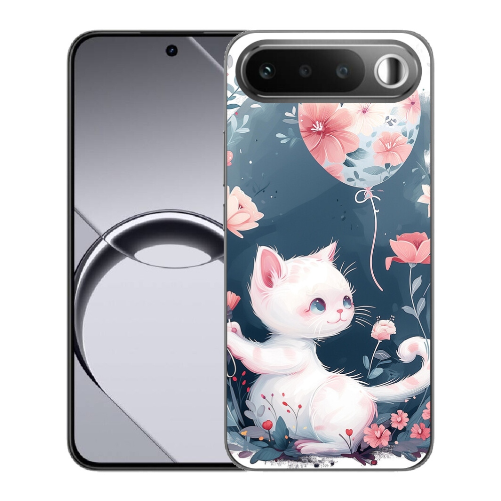 Gélový obal mmCase pre Realme 16 5G – mačiatko s balónikom
