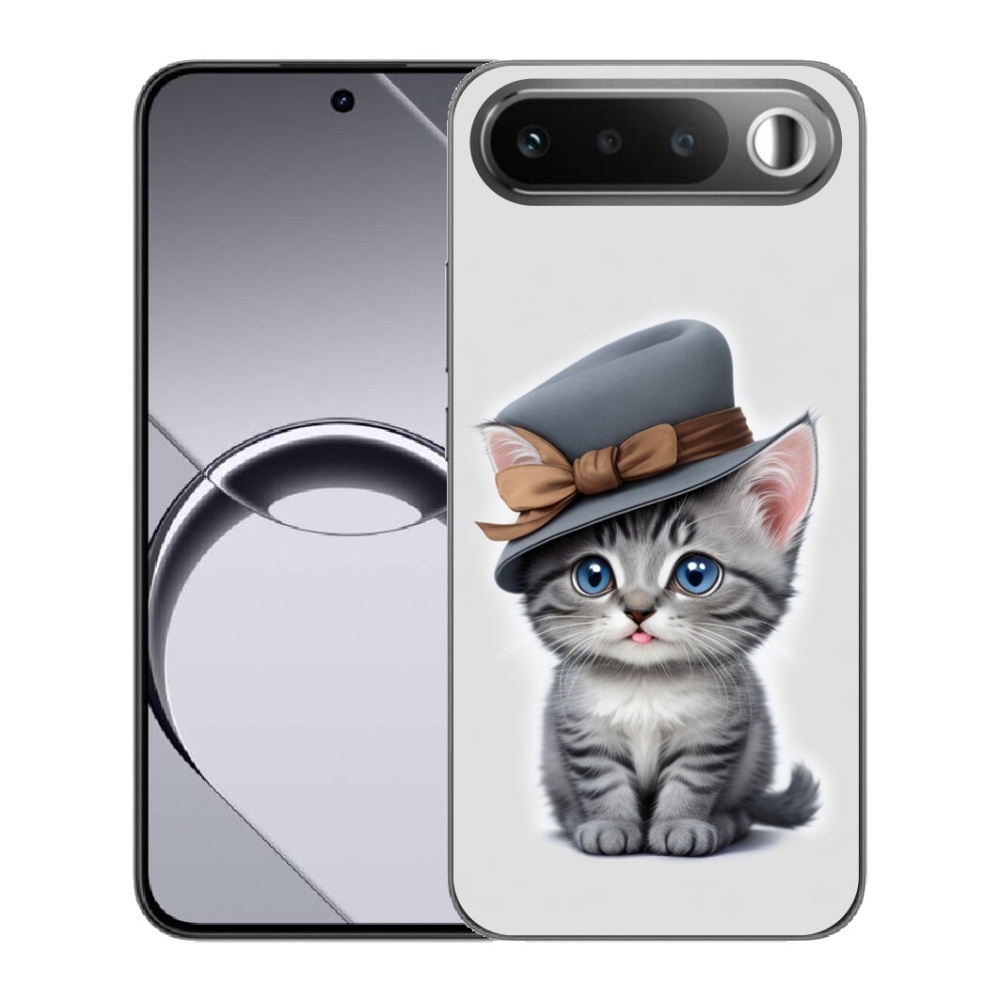 Gélový obal mmCase pre Realme 16 5G – mačiatko s klobúkom
