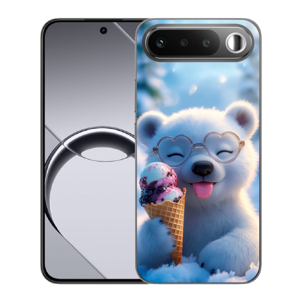 Gélový obal mmCase pre Realme 16 5G – medvedík so zmrzlinou