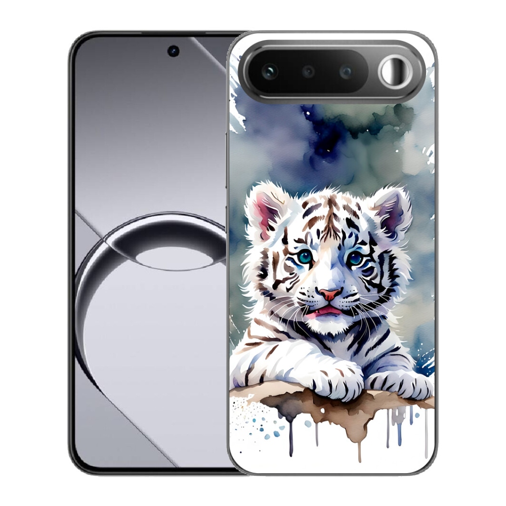 Gélový obal mmCase pre Realme 16 5G – mláďa bieleho tigra
