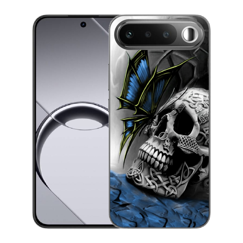 Gélový obal mmCase pre Realme 16 5G – motýľ a lebka