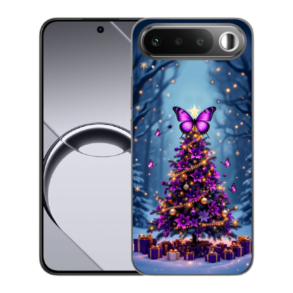 Gélové puzdro mmCase pre Realme 16 5G – motýlí vianočný stromček
