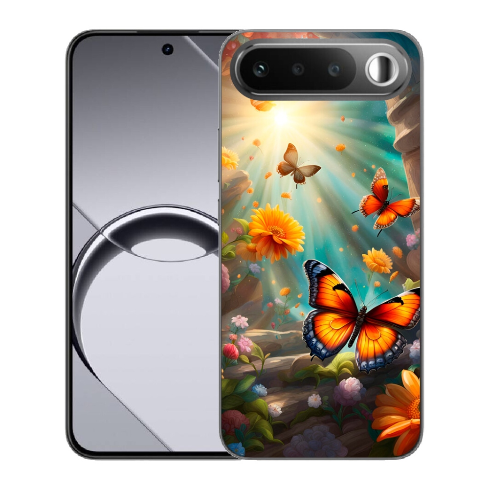 Gélový obal mmCase pre Realme 16 5G – motýlia záhrada 2