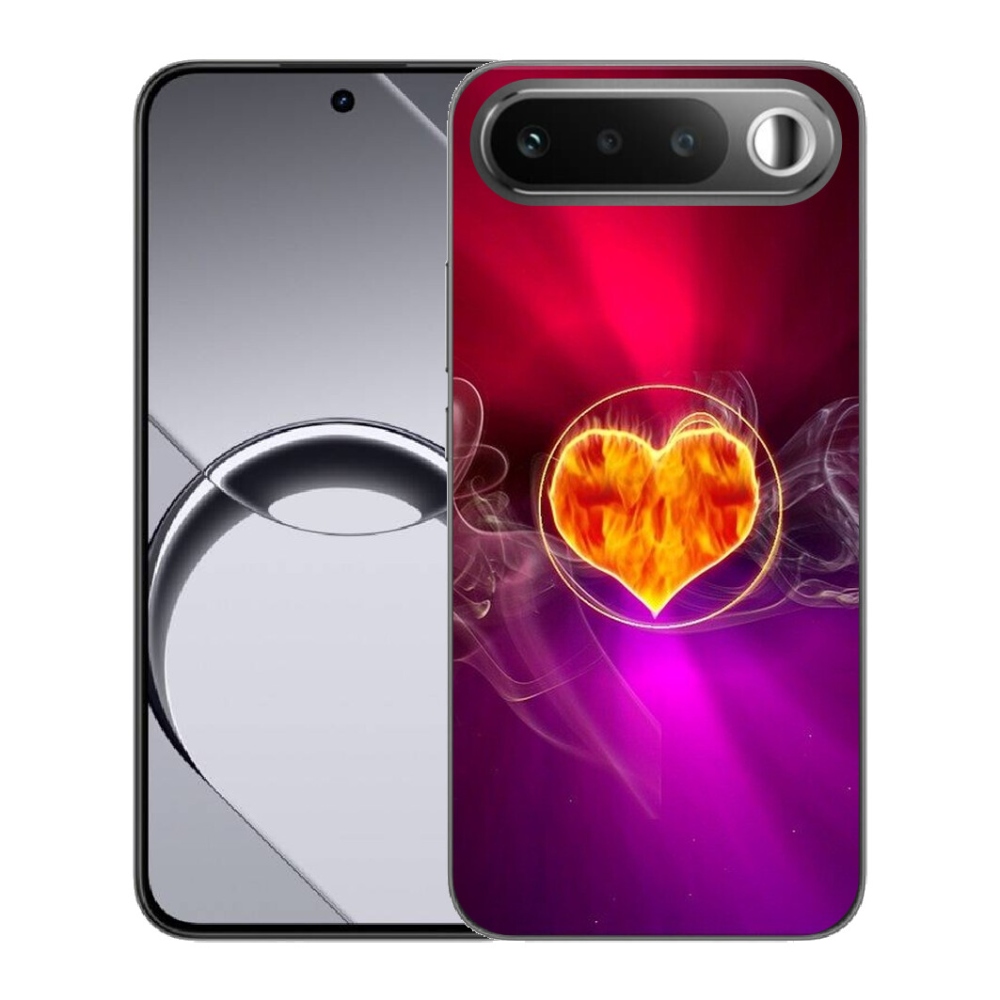Gélový obal mmCase pre Realme 16 5G – ohnivé srdce