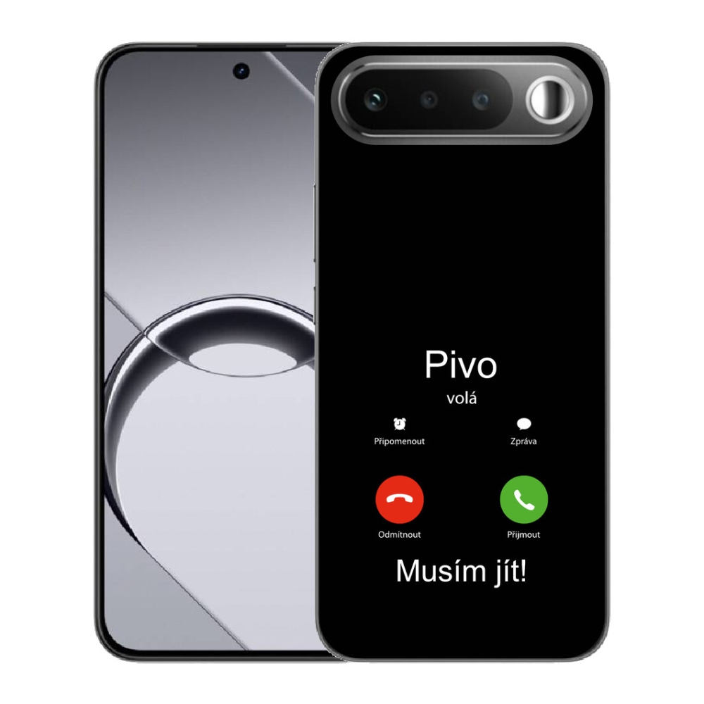 Gélový obal mmCase pre Realme 16 5G – „Pivo volá“ na čiernom pozadí