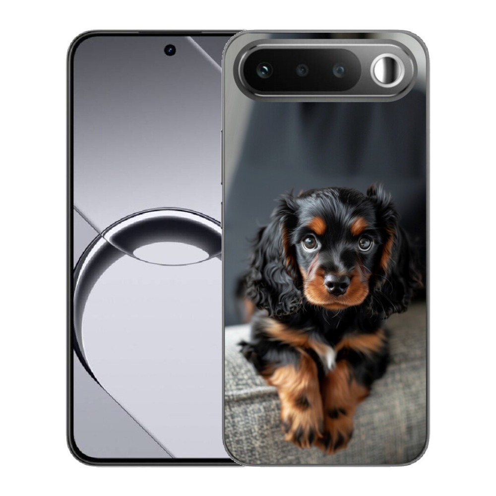 Gélový obal mmCase pre Realme 16 5G – roztomilý dlhosrstý jazvečík
