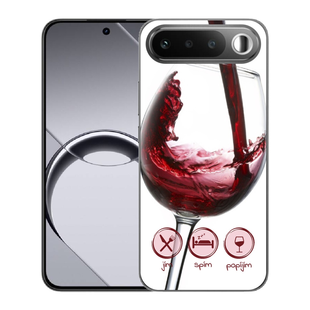 Gélový obal mmCase pre Realme 16 5G – pohár červeného vína