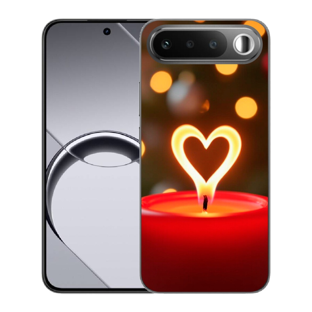 Gélový obal mmCase pre Realme 16 5G – srdce z plameňa