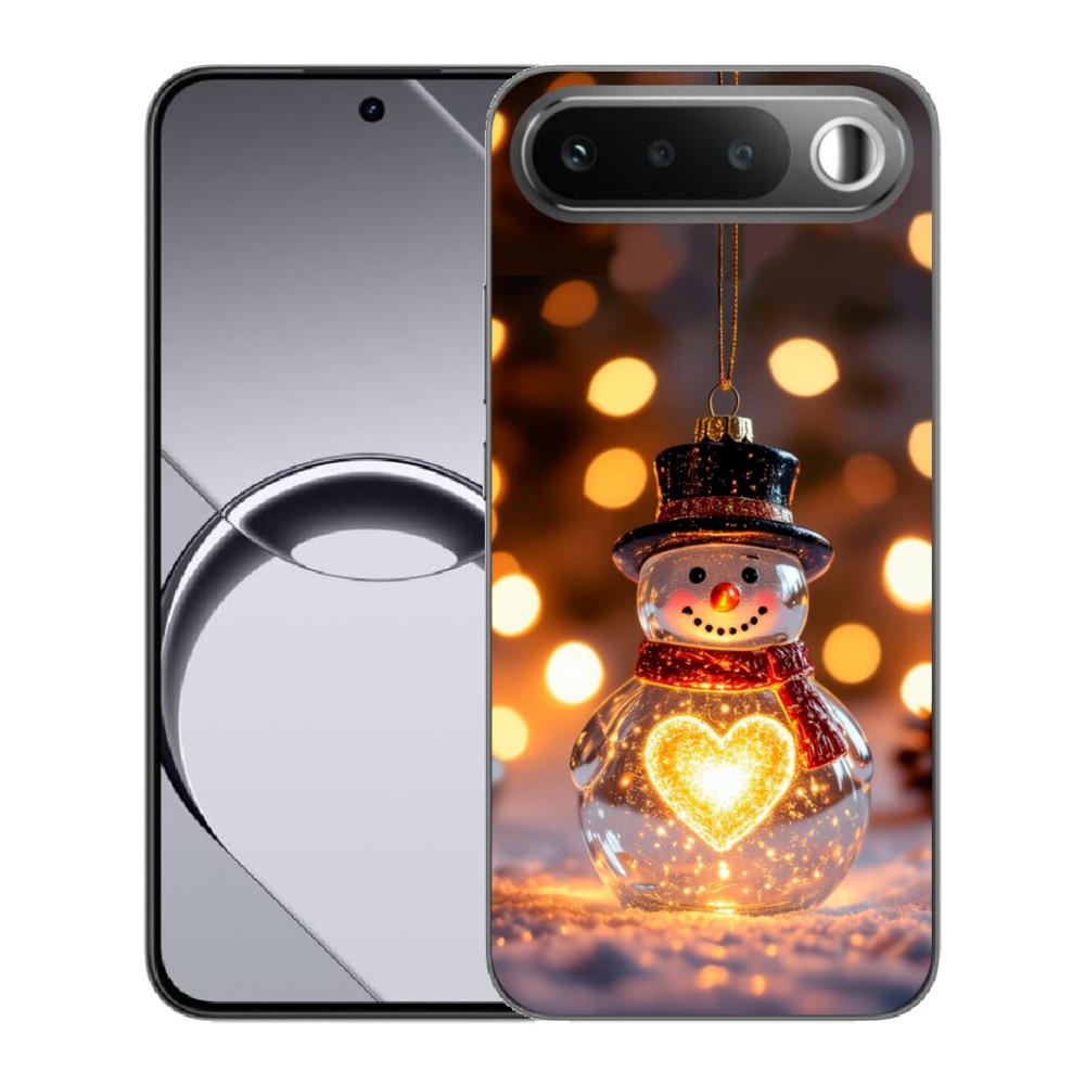 Gélové puzdro mmCase pre Realme 16 5G – svietiaci vianočný snehuliak