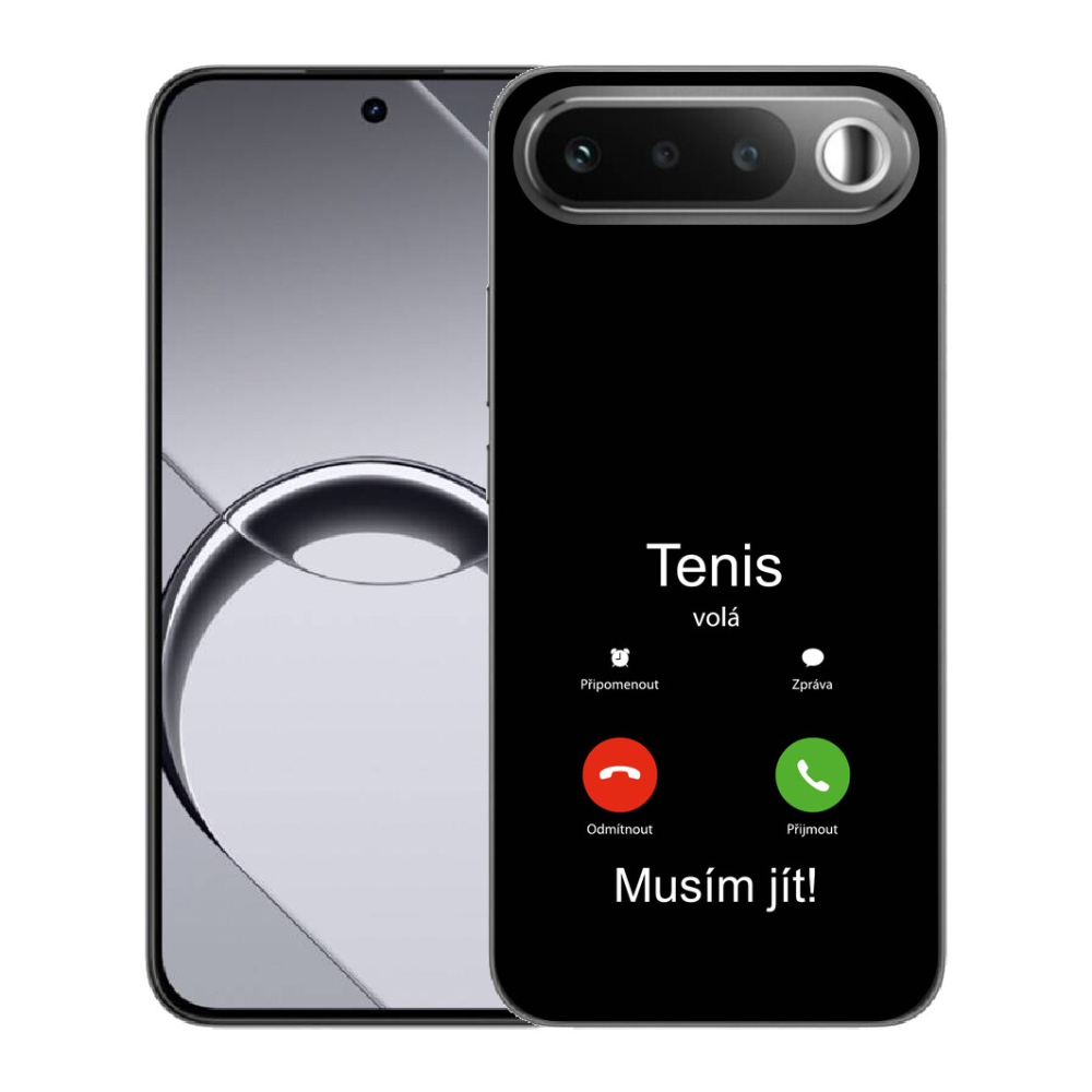 Gélové puzdro mmCase pre Realme 16 5G – tenisový motív na čiernom pozadí