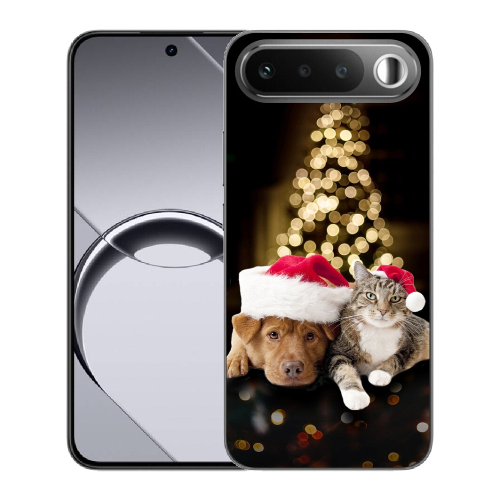 Gélové puzdro mmCase pre Realme 16 5G – vianočný psík a mačka