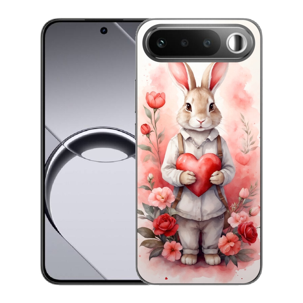 Gélový obal mmCase pre Realme 16 5G – zajac so srdiečkom
