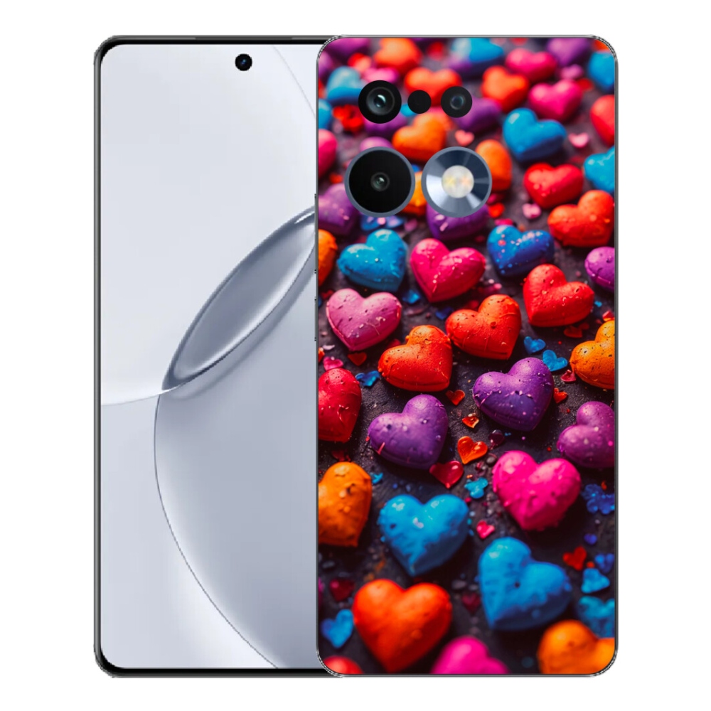 Gélový kryt mmCase na Realme 16 Pro+ - farebné srdcia