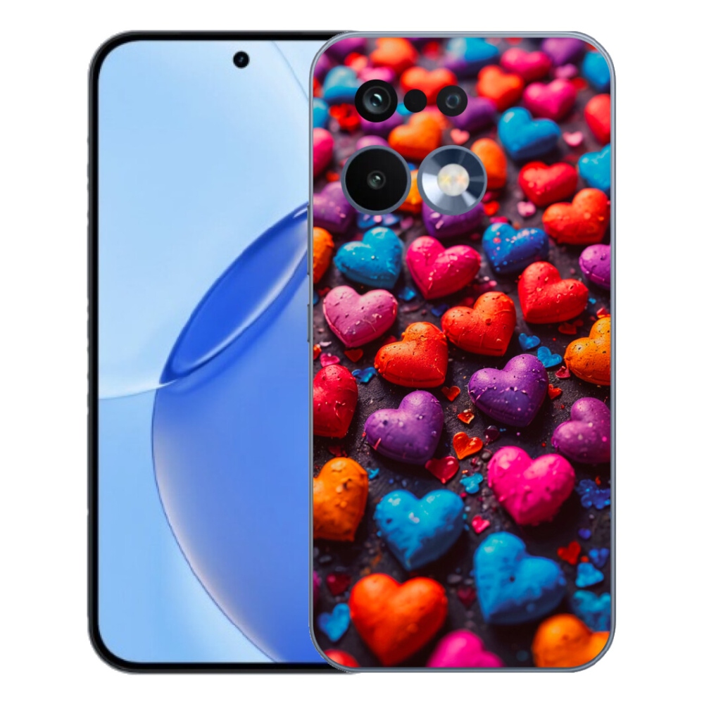 Gélový kryt mmCase na Realme 16 Pro - farebné srdcia