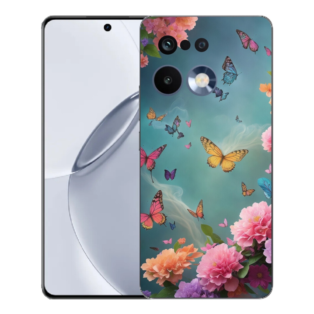 Gélový kryt mmCase na Realme 16 Pro+ - farebné kvety a motýle