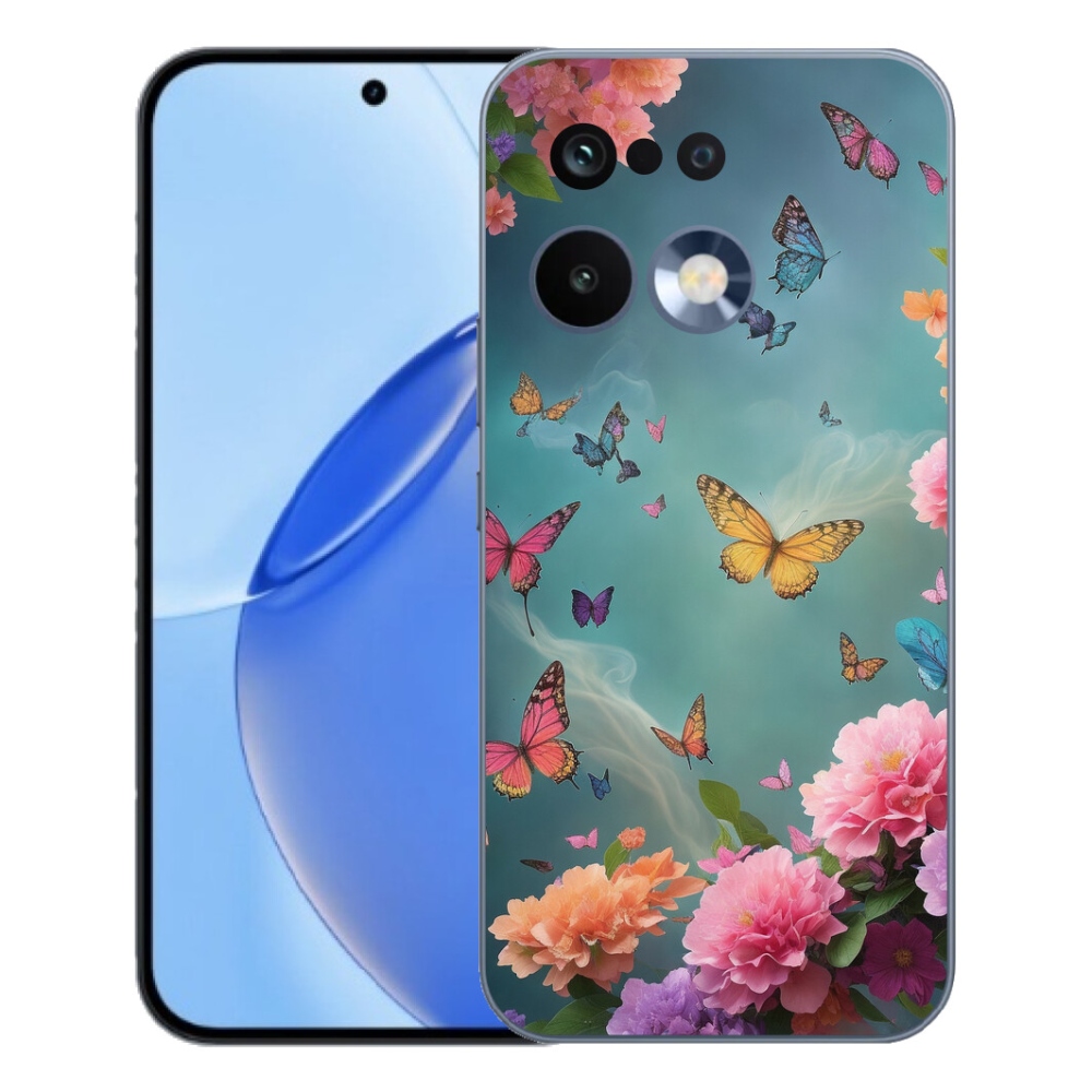 Gélový kryt mmCase na Realme 16 Pro - farebné kvety a motýle