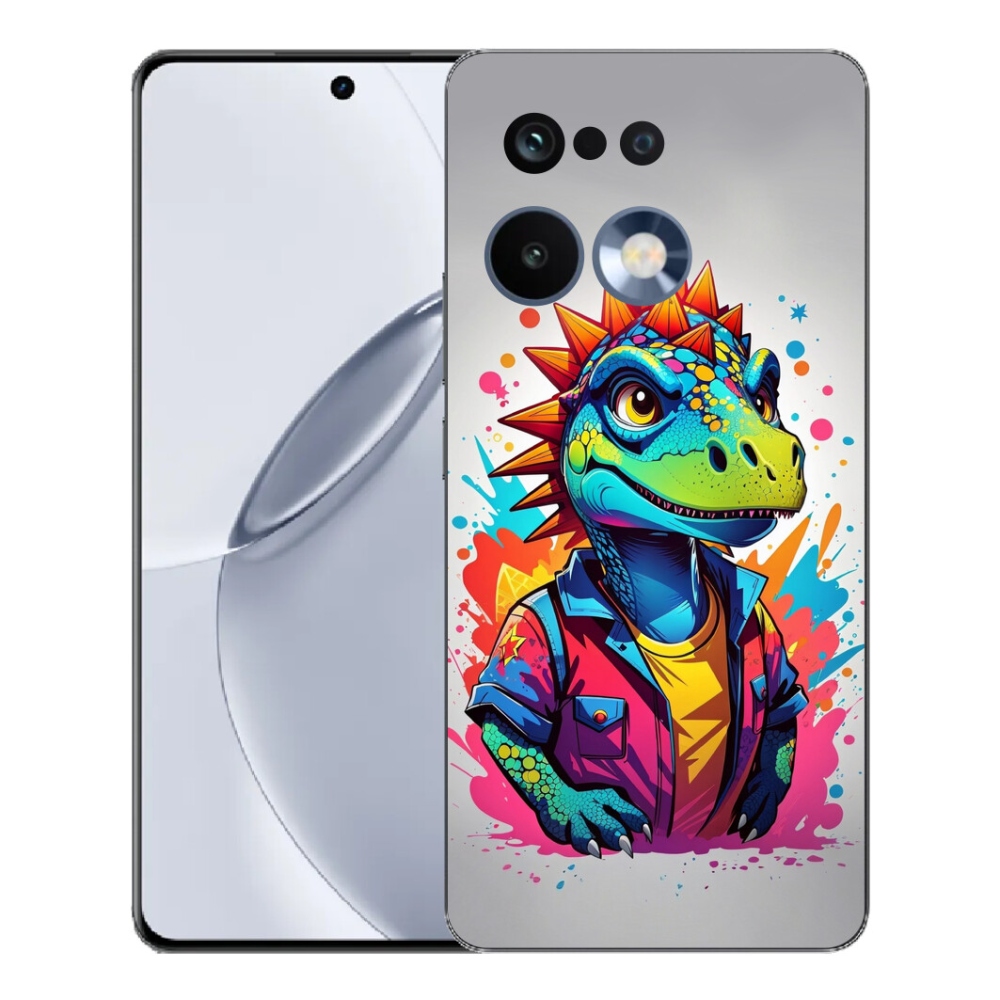 Gélový kryt mmCase na Realme 16 Pro+ - farebný dinosaurus