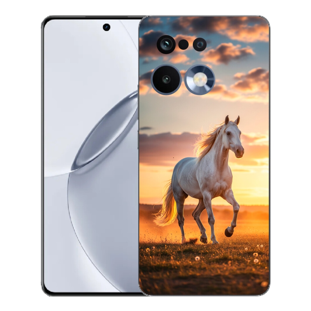 Gélový kryt mmCase na Realme 16 Pro+ - bežiaci biely kôň 2