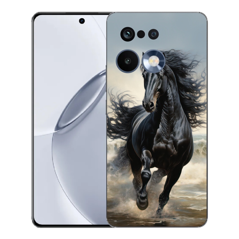 Gélový kryt mmCase na Realme 16 Pro+ - bežiaci čierny kôň