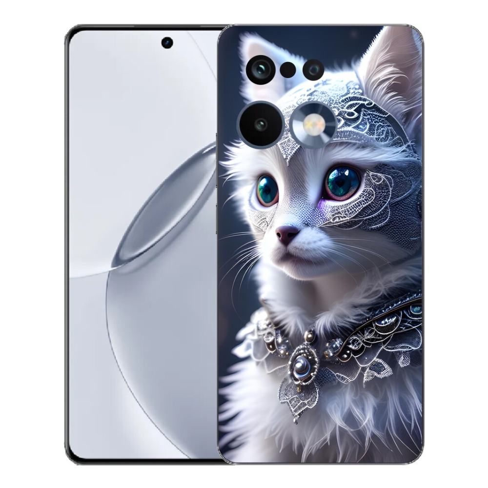 Gélový kryt mmCase na Realme 16 Pro+ - biela mačka