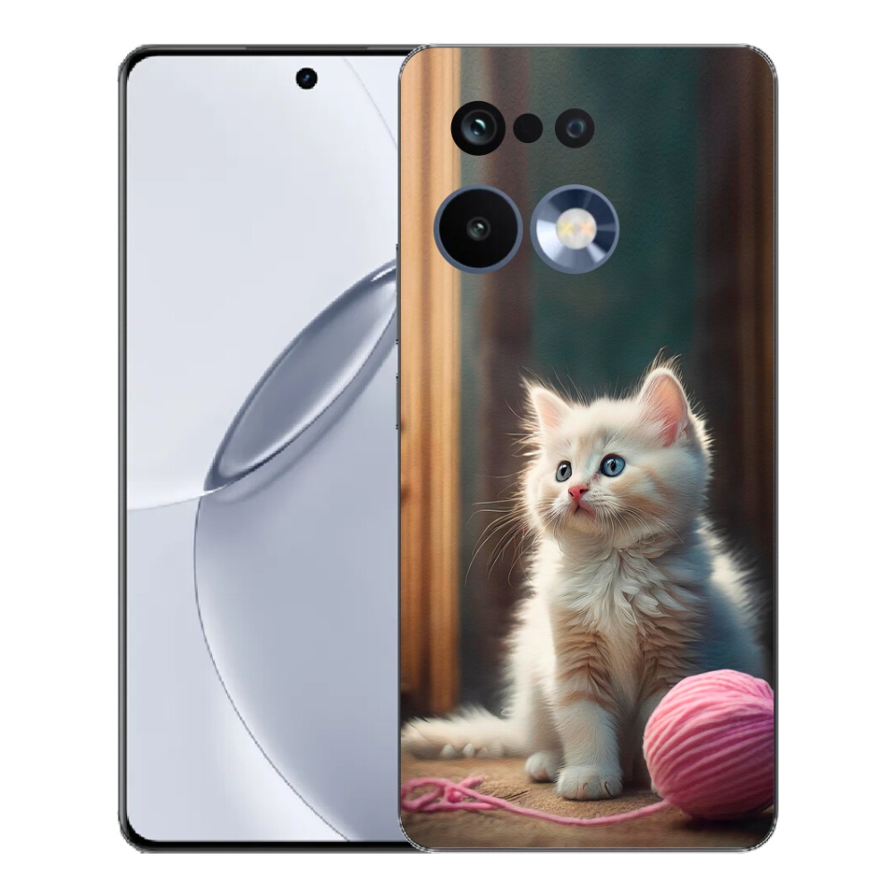 Gélový kryt mmCase na Realme 16 Pro+ - biele mačiatko 2