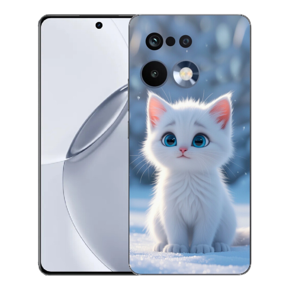 Gélový kryt mmCase na Realme 16 Pro+ - biele mačiatko 3