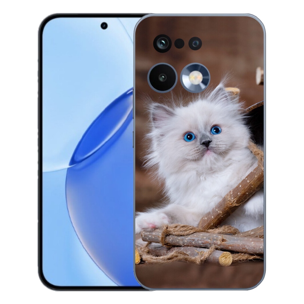 Gélový kryt mmCase na Realme 16 Pro - biele mačiatko