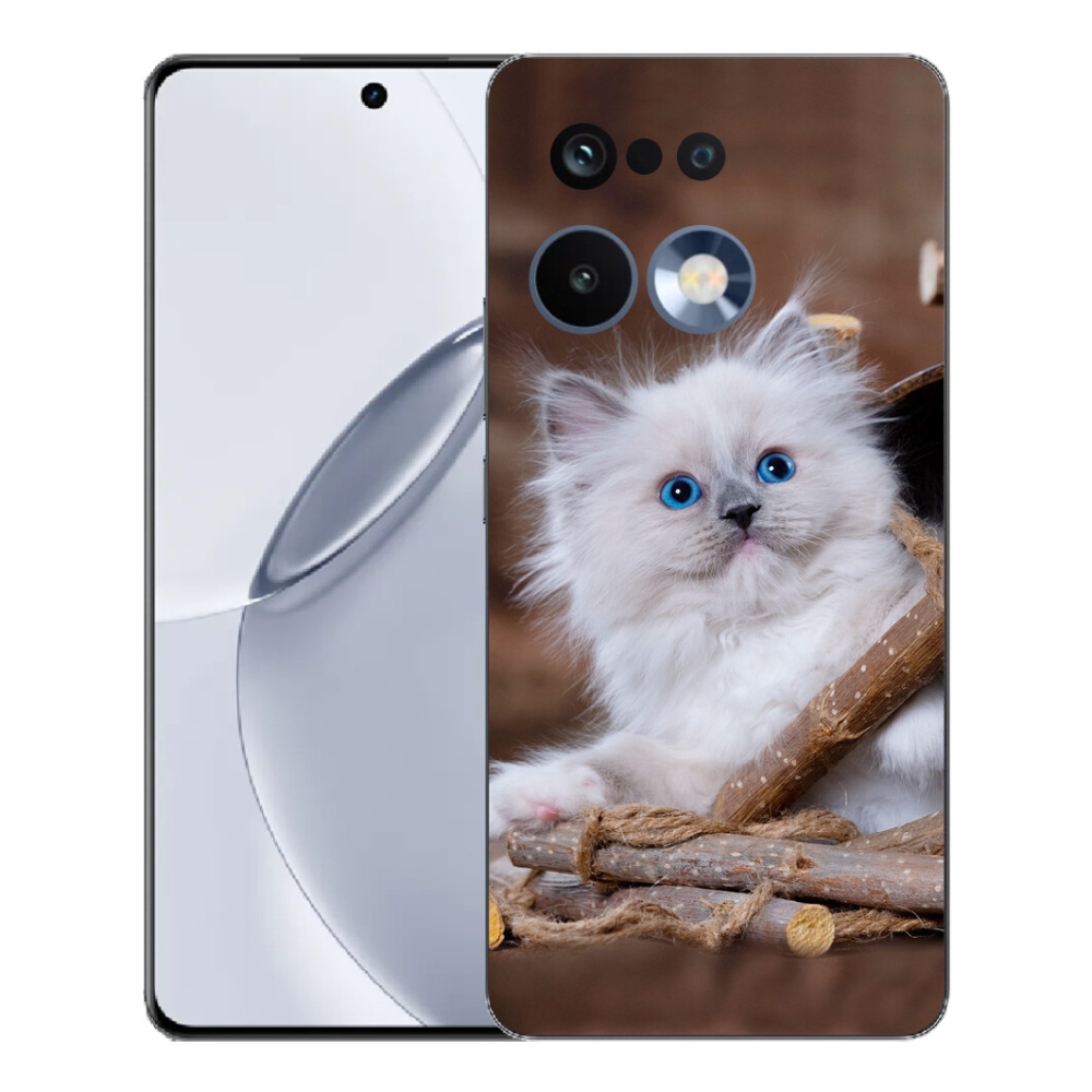 Gélový kryt mmCase na Realme 16 Pro+ - biele mačiatko