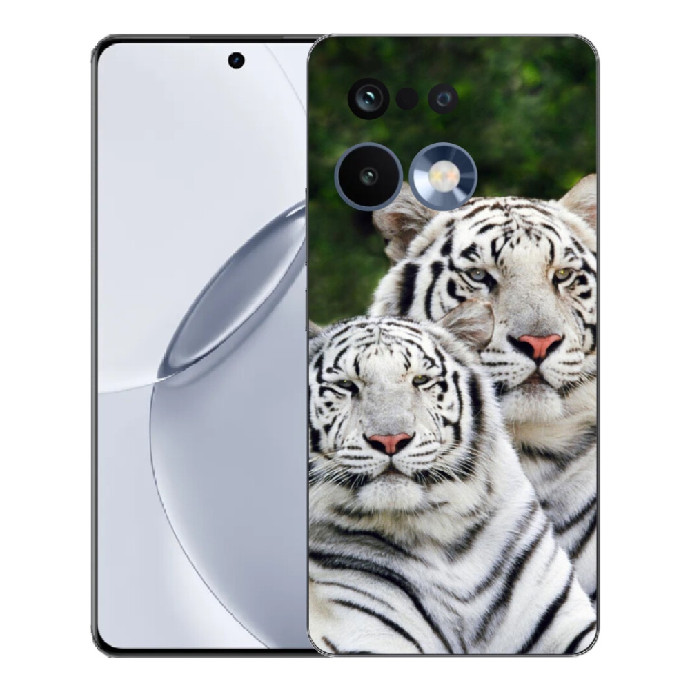 Gélový kryt mmCase na Realme 16 Pro+ - bieli tigre