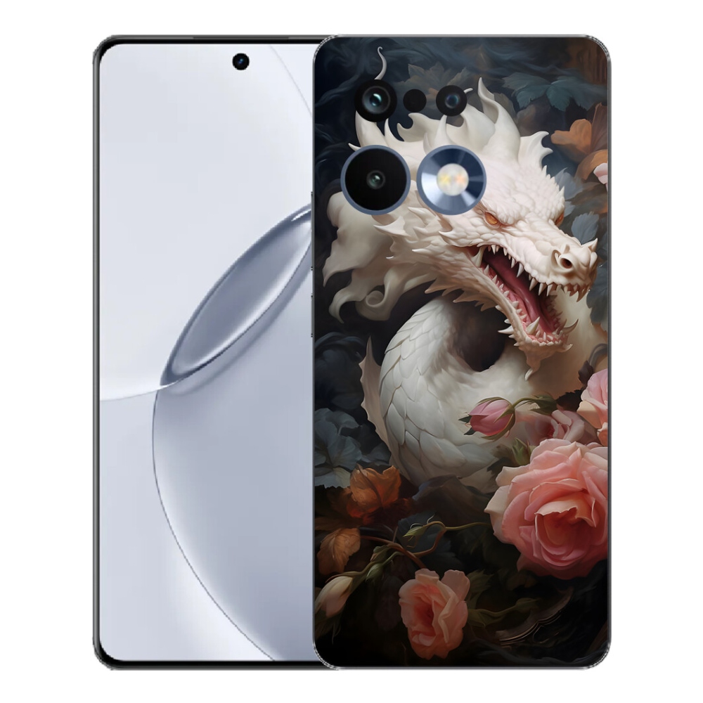 Gélový kryt mmCase na Realme 16 Pro+ - biely drak