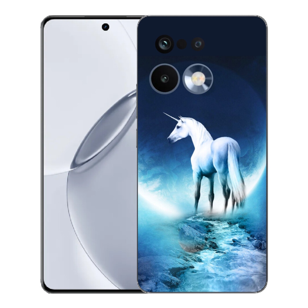 Gélový kryt mmCase na Realme 16 Pro+ - biely jednorožec