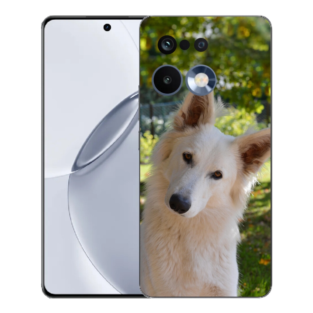 Gélový kryt mmCase na Realme 16 Pro+ - biely švajčiarsky ovčiak 1