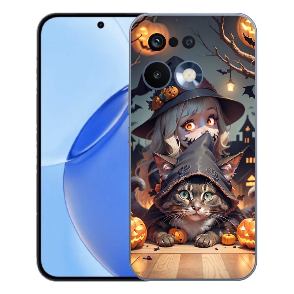 Gélový kryt mmCase na Realme 16 Pro - čarodejnica s mačkou
