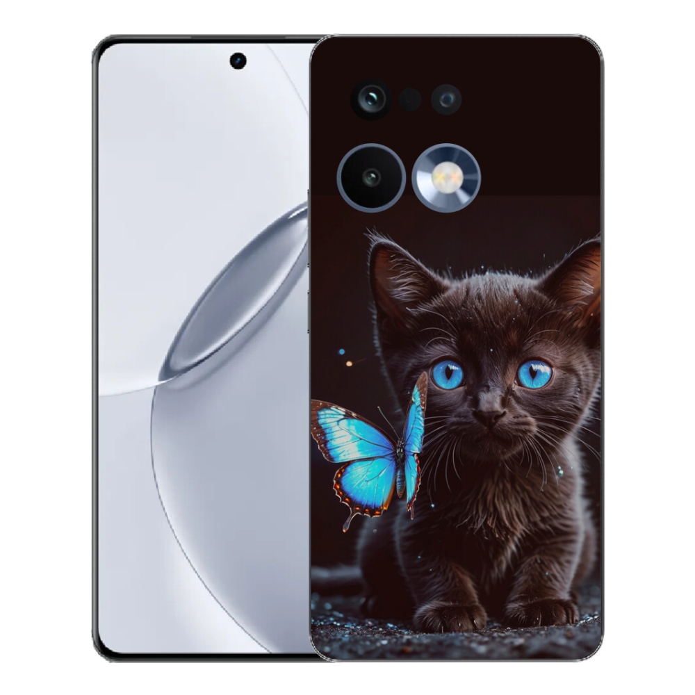 Gélový kryt mmCase na Realme 16 Pro+ - čierne mačiatko 3