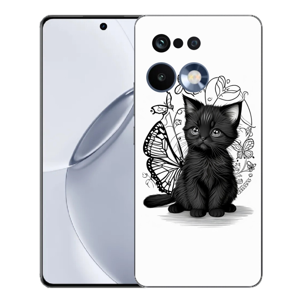 Gélový kryt mmCase na Realme 16 Pro+ - čierne mačiatko