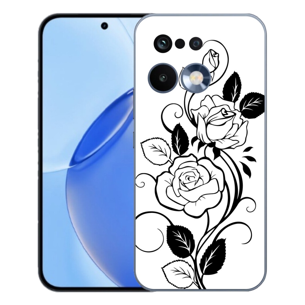 Gélový kryt mmCase na Realme 16 Pro - čiernobiela ruža
