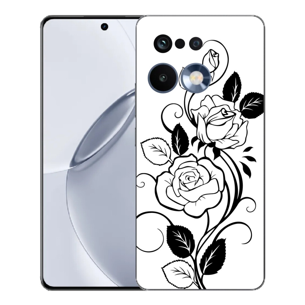 Gélový kryt mmCase na Realme 16 Pro+ - čiernobiela ruža