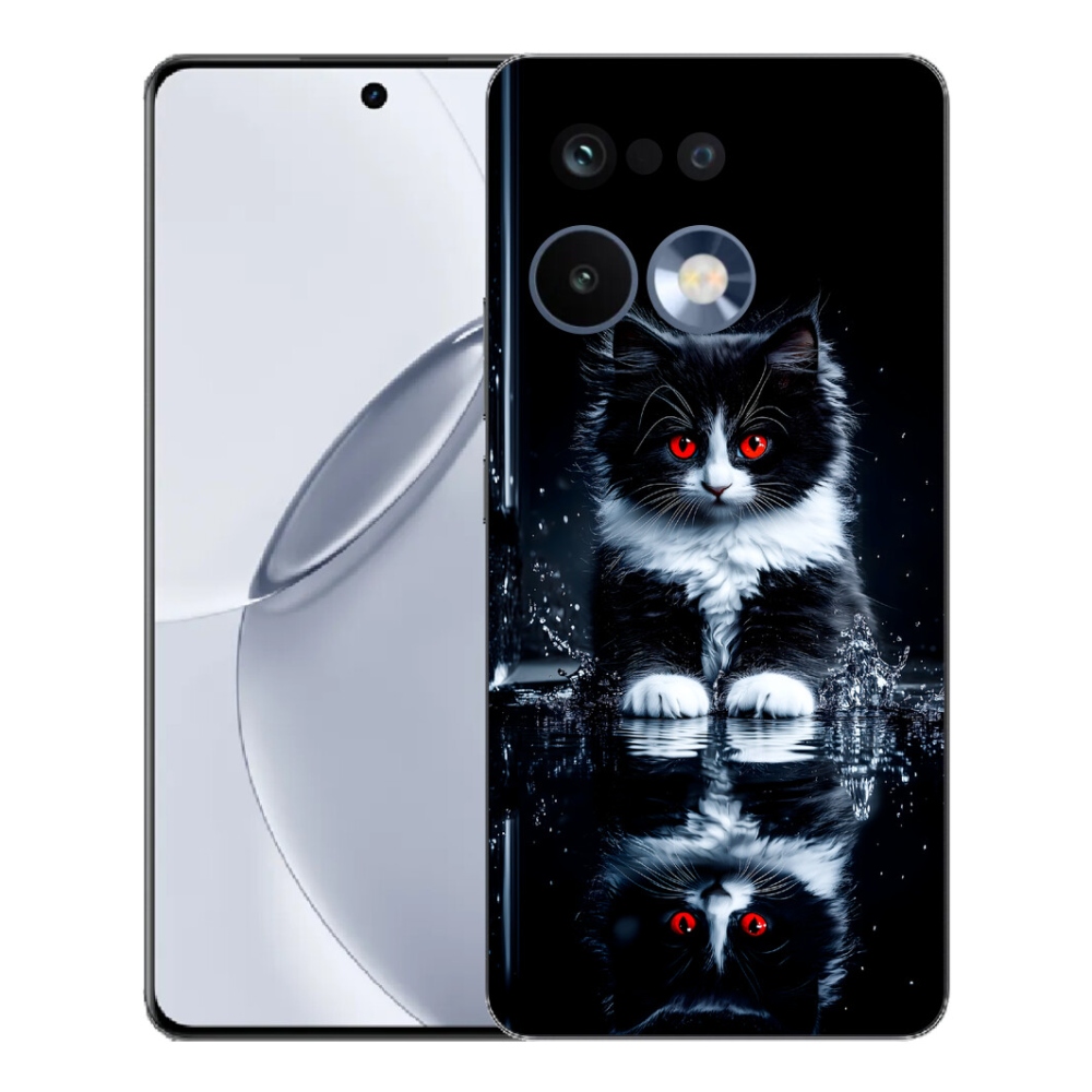 Gélový kryt mmCase na Realme 16 Pro+ - čiernobiele mačiatko