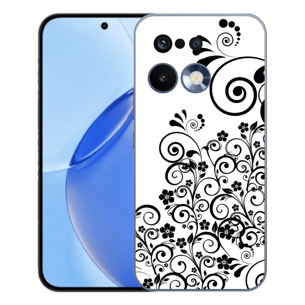 Gélový kryt mmCase na Realme 16 Pro - čiernobiele kvetinové vzory