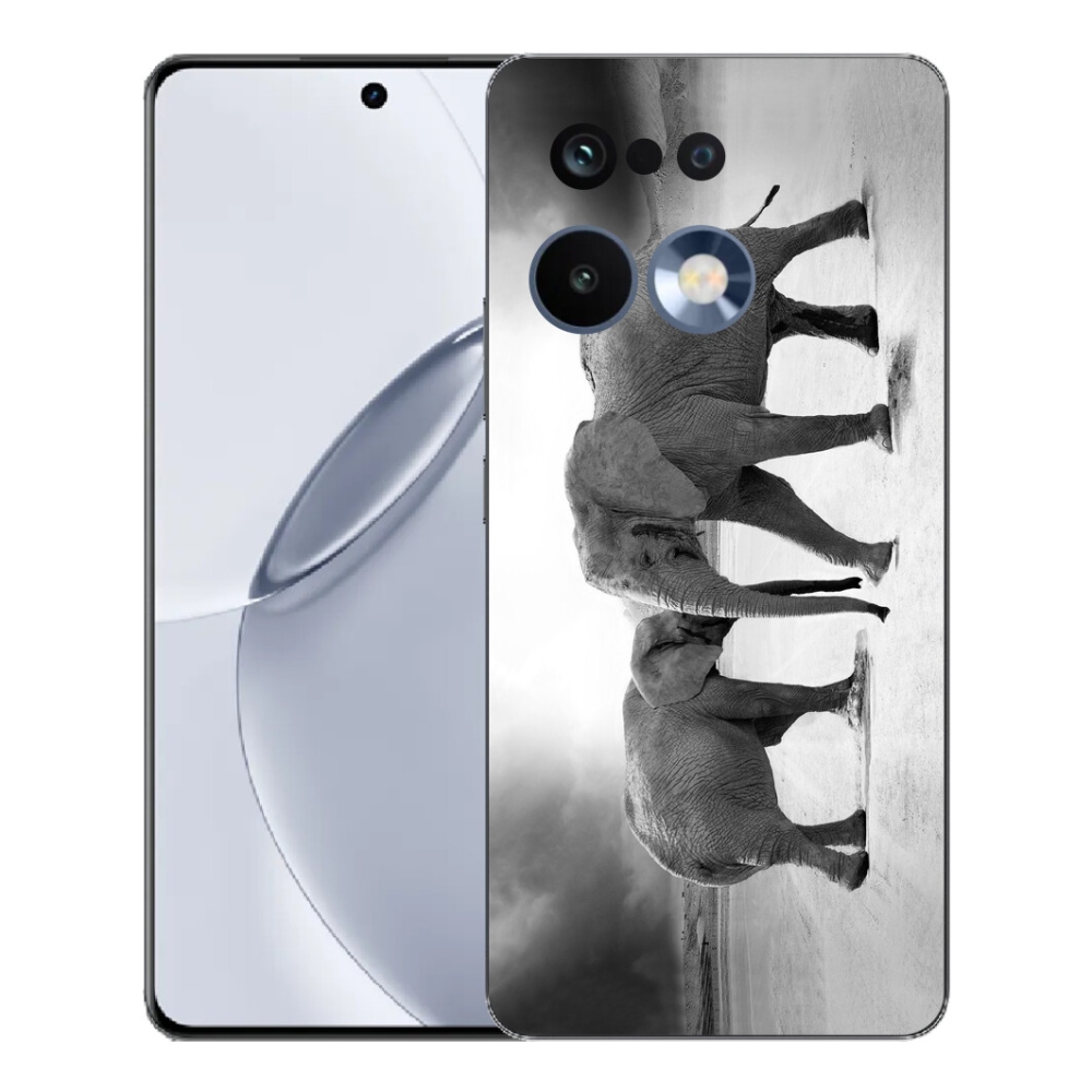 Gélový kryt mmCase na Realme 16 Pro+ - čiernobieli slony