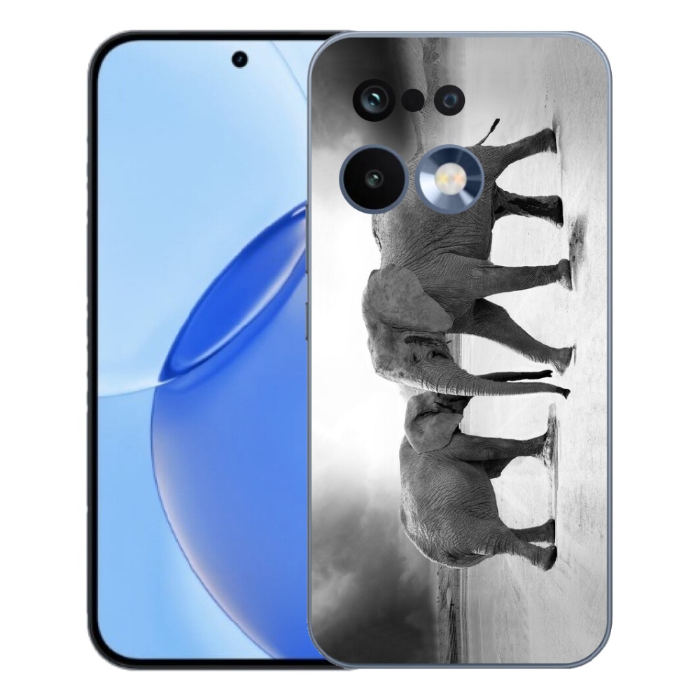 Gélový kryt mmCase na Realme 16 Pro - čiernobieli slony